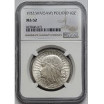 Głowa Kobiety 10 złotych 1932 zn, Warszawa