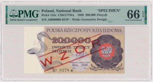 200.000 zł 1989 - WZÓR - A 0000000 - No.0278
