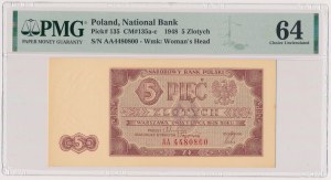 5 złotych 1948 - AA