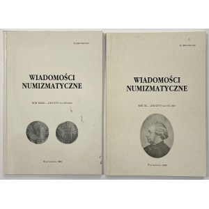 Wiadomości Numizmatyczne 1995/3-4 i 1996/3-4 (2szt)