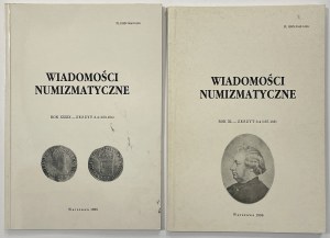 Wiadomości numizmatyczne 1995/3-4 i 1996/3-4 (2szt)