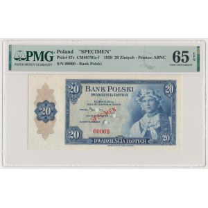 ABNCo, 20 złotych 1939 - SPECIMEN
