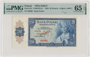 ABNCo, 20 złotych 1939 - SPECIMEN