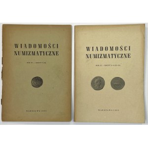 Wiadomości Numizmatyczne 1965/2-4 (2szt)