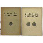 Wiadomości numizmatyczne 1965/2-4 (2szt)