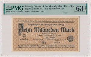 Danzig, 10 Milliarden Mark 1923 - ohne Nummer