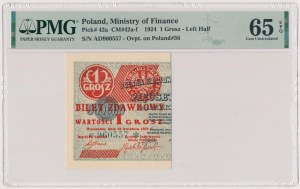 1 Pfennig 1924 - AD❉ - linke Hälfte - schöner Zustand