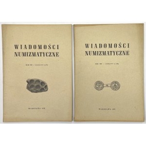 Wiadomości Numizmatyczne 1976/3-4 (2szt)