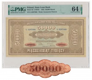 50,000 mkp 1922 - L - noticeably different guilloche colors
