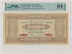 50,000 mkp 1922 - L - noticeably different guilloche colors