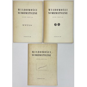 Wiadomości Numizmatyczne 1973/1-3 (3szt)