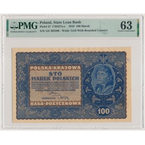 100 mkp 1919 - IJ Serja J (Mił.27c)