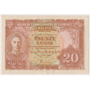 Malaya, 20 Cents 1941