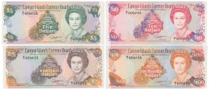 Cayman Islands, 5 - 100 Dollars 1991 - B/I 000022 - same number (4pcs)