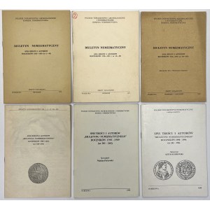 Biuletyn Numizmatyczny. Spis rzeczy i autorów 1965-1994 - komplet (6szt)