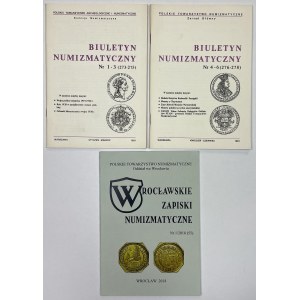 Biuletyn Numizmatyczny 1991/1-6 + Wrocławskie Zapiski Numizmatyczne 2018/1 (3szt)