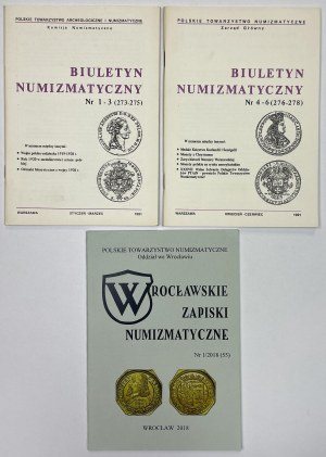 Bollettino Numismatico 1991/1-6 + Note Numismatiche di Breslavia 2018/1 (3 pz.)