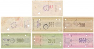 Set of NBP traveler's checks, 500 - 5,000 zloty (7pcs)