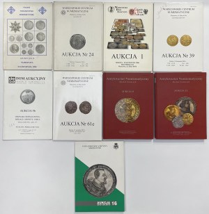 Set of Polish auction catalogs WCN, Niemczyk, PDA, PTN, WDA and DESA (9pcs)