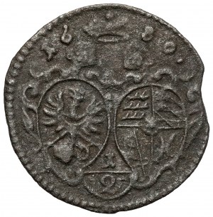 Slezsko, Christian Ulrich I, 1/2 krajcar 1680, Olesnica