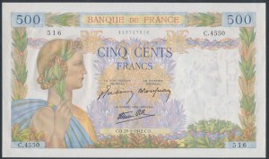 Frankreich, 500 Francs 1942