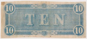 États confédérés d'Amérique, Richmond, 10 dollars 1864