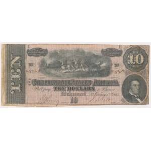 The Confederate States of America, Richmond, 10 Dollars 1864