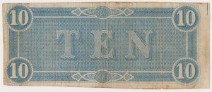 États confédérés d'Amérique, Richmond, 10 dollars 1864