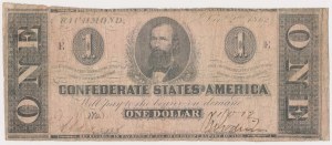 Gli Stati Confederati d'America, Richmond, 1 dollaro 1862