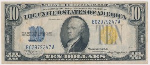 USA / WWII Afrique du Nord, 10 Dollars 1934 - Certificat en argent