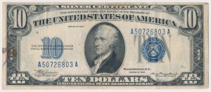 USA, 10 dolárov 1934 - Strieborný certifikát