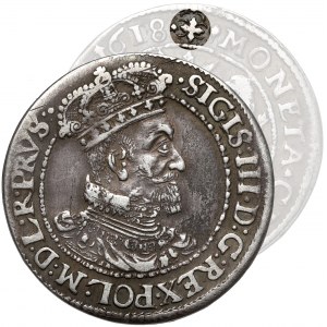 Zygmunt III Waza, Ort Gdańsk 1618 - WĄSY - b.rzadki