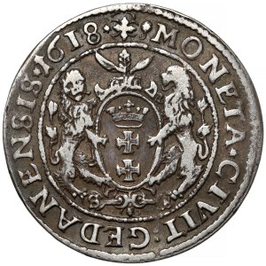 Sigismund III Vasa, Ort Gdansk 1618 - Moustache - b.rare