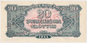Nr 392. 20 złotych 1944 ...owe - WZÓR - Rz - seria zastępcza