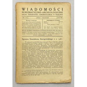 Wiadomości Numizmatyczno-Archeologiczne 1920/7-12