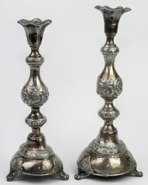 Warschau (19. Jahrhundert) Silberne Kerzenständer - Szmul Wigdorowicz Szkarłat