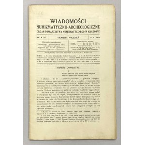 Wiadomości Numizmatyczno-Archeologiczne 1919/8-9