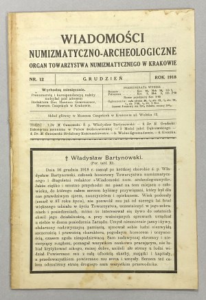 Numismatic and Archaeological News 1918/12