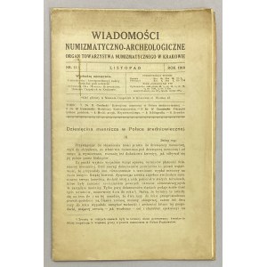 Wiadomości Numizmatyczno-Archeologiczne 1918/11