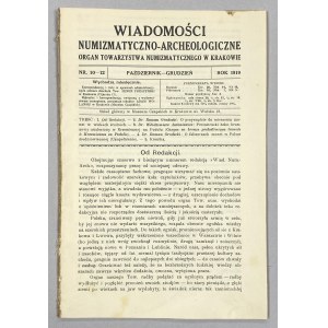 Wiadomości Numizmatyczno-Archeologiczne 1919/10-12