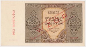 1.000 złotych 1945 - Ser.A 1234567 - z nadrukiem WZÓR