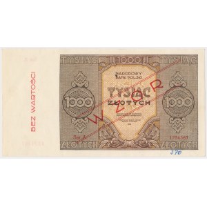 1.000 złotych 1945 - Ser.A 1234567 - z nadrukiem WZÓR