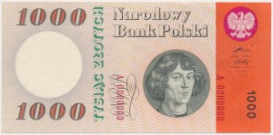 1.000 złotych 1962 - A 0000000 - RZADKOŚĆ