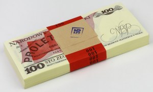 Paczka bankowa 100 zł 1986 - RR