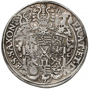 Sassonia, Cristiano II, Johann Georg I e August, Thaler 1596 HB