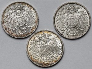 Prusy, 1 marka 1914-1915 - zestaw (3szt)