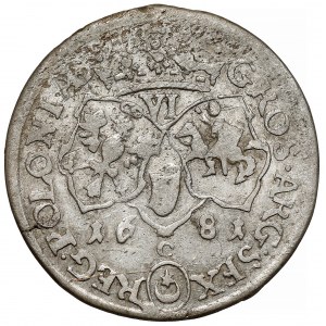 Jan III Sobieski, Szóstak Kraków 1681 - C pod tarczą