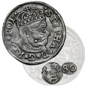 Stefan Batory, Trojak Olkusz 1580 - ohne das Wappen des Schatzmeisters - sehr selten