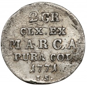 Poniatowski, Półzłotek 1771 IS - 8 listków - rzadki rok
