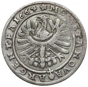 Schlesien, Chrystian von Walachei, 15 krajcars 1664, Brzeg - CHRSTIAN Fehler